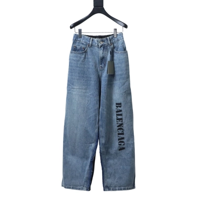 EM Sneakers Balenciaga SS24 Patchwork Black Floral & Grey Denim Jeans 01