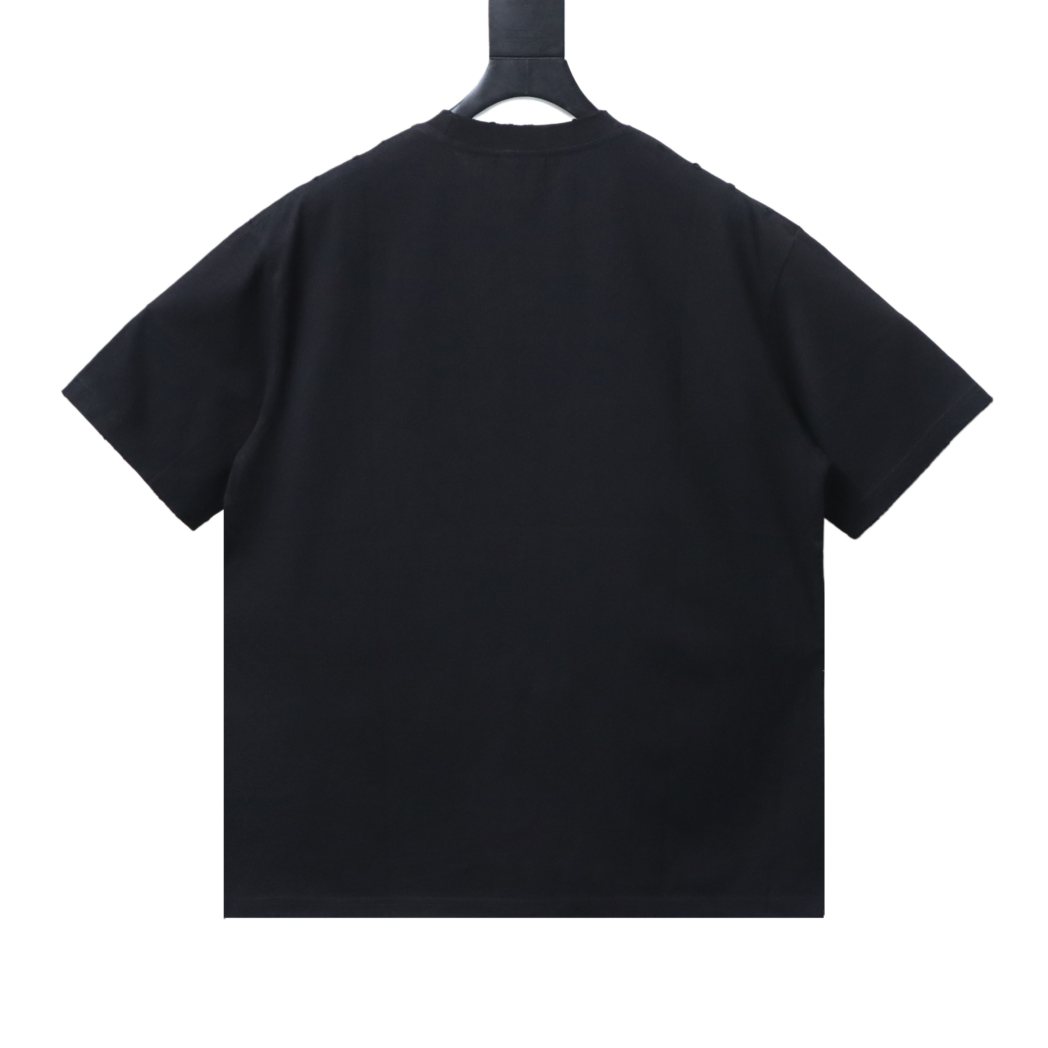 EM Sneakers Balenciaga SS25 Distressed T-Shirt featuring Double-B Embroidery and 3D Shadow Inkjet Logo Black