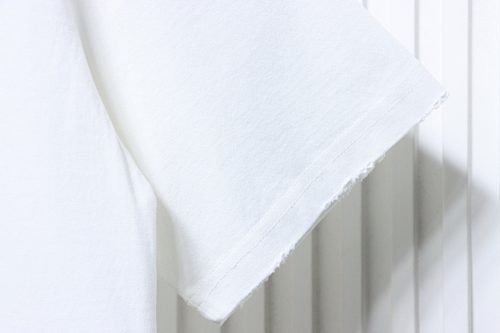 EM Sneakers Balenciaga SS25 Distressed T-Shirt featuring Double-B Embroidery and 3D Shadow Inkjet Logo White