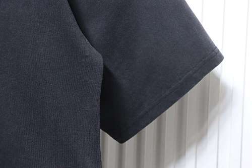 EM Sneakers Balenciaga T-Shirt with Ring-Loop Embroidery and Distressed Mini-Logo Black