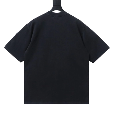 EM Sneakers Balenciaga T-Shirt with Ring-Loop Embroidery and Distressed Mini-Logo Black 02