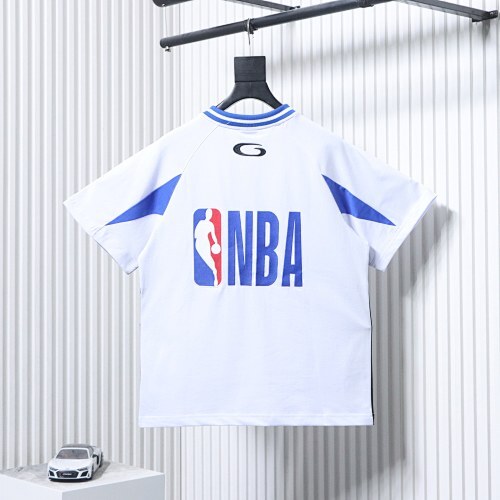 EM Sneakers Balenciaga x NBA Collab Series: Oversized Color-block T-Shirt White Blue