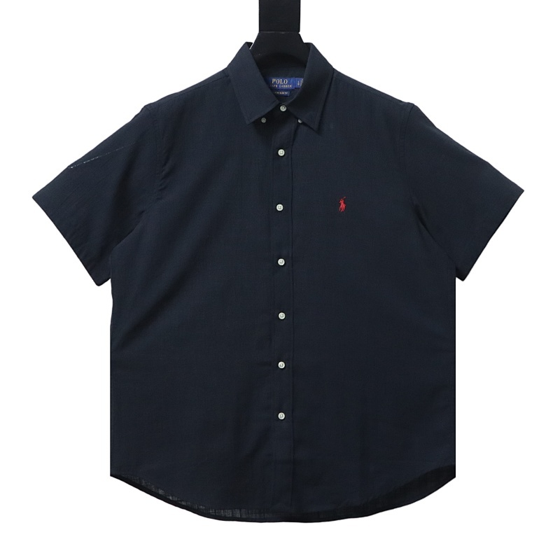 EM Sneakers Ralph Lauren Classic Fit Linen Shirt Black-Red Logo