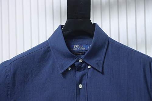 EM Sneakers Ralph Lauren Classic Fit Linen Shirt Navy-Red Logo