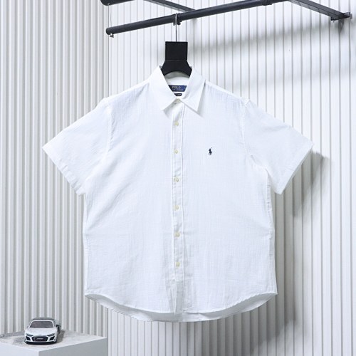 EM Sneakers Ralph Lauren Classic Fit Linen Shirt White-NavyLogo