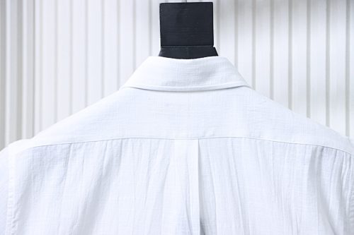 EM Sneakers Ralph Lauren Classic Fit Linen Shirt White-NavyLogo