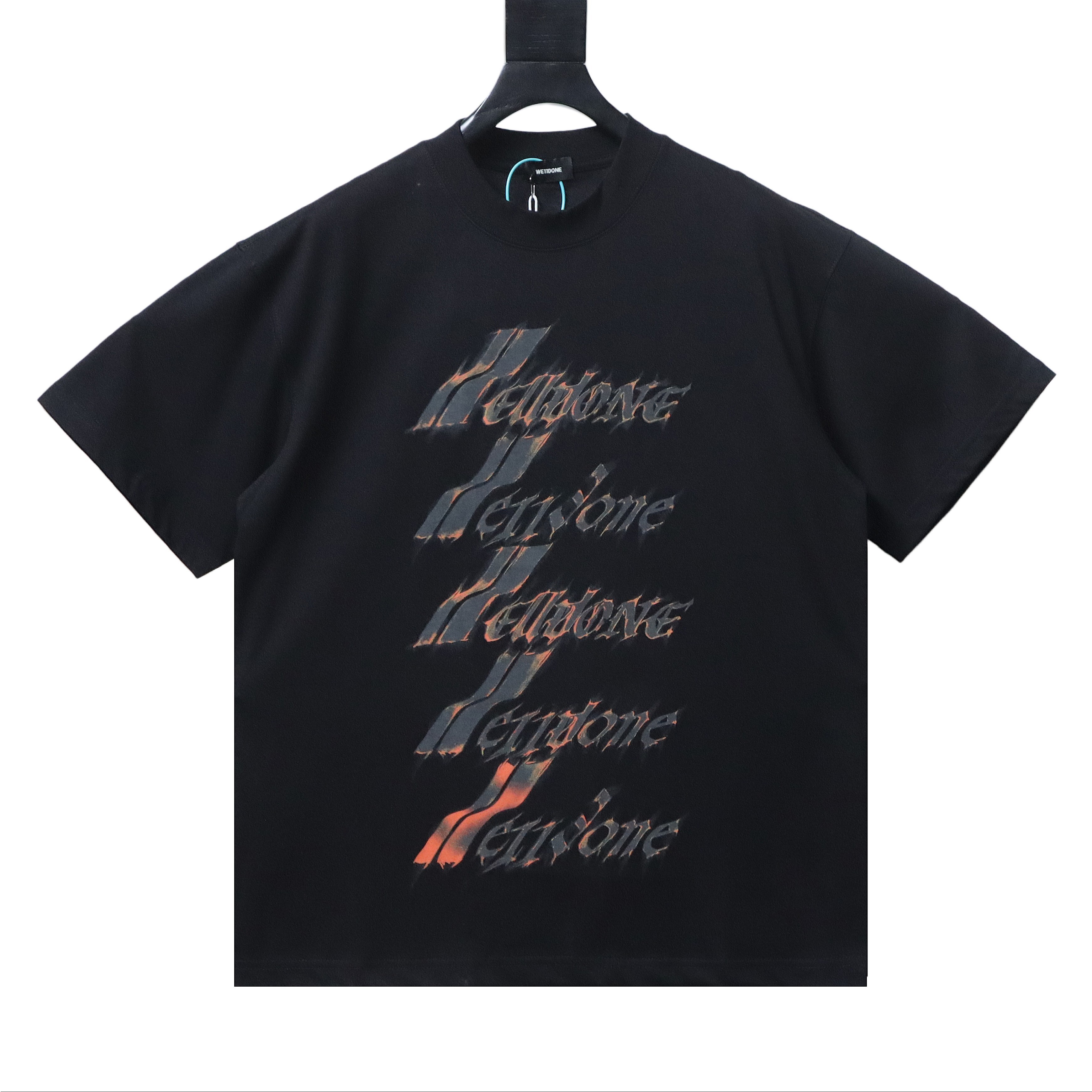 EM Sneakers WE11DONE 25SS Flame Barrage Logo T-Shirt Black