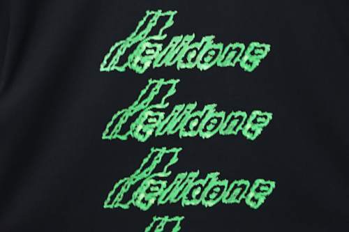 EM Sneakers WE11DONE 26SS Liquid Fluorescent Logo Barrage T-Shirt Black