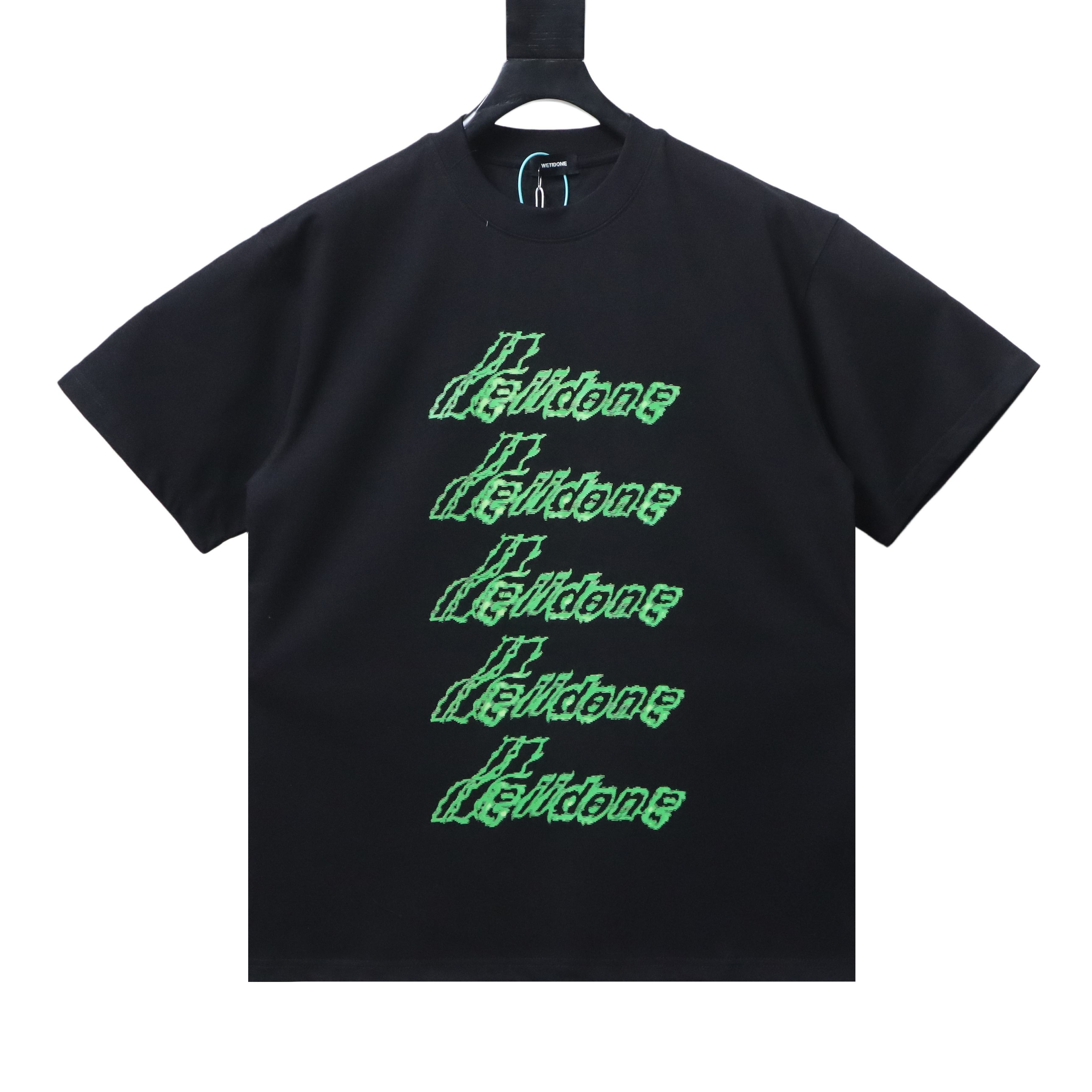 EM Sneakers WE11DONE 26SS Liquid Fluorescent Logo Barrage T-Shirt Black