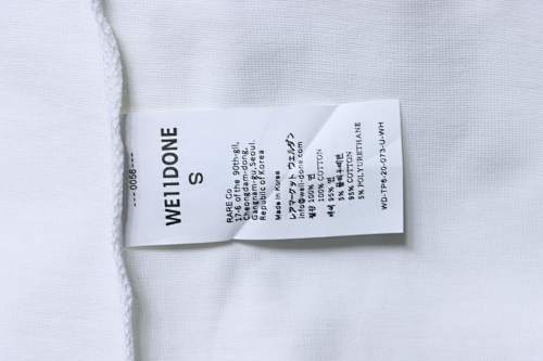 EM Sneakers WE11DONE 26SS Liquid Fluorescent Logo Barrage T-Shirt White