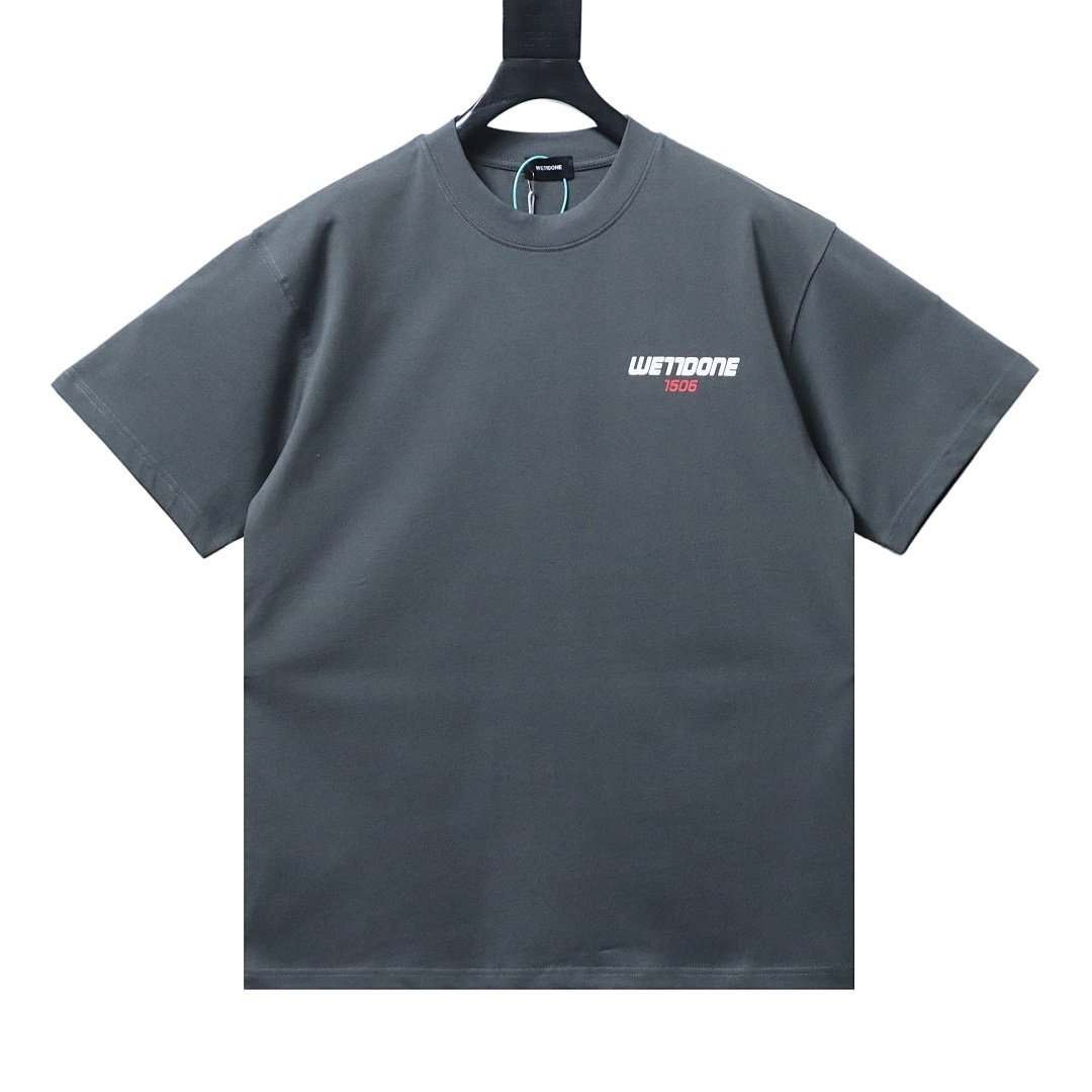 EM Sneakers WE11DONE 26SS 10th Anniversary Edition Logo T-Shirt Gray