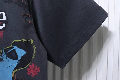 EM Sneakers WE11DONE Colorful Hand-Painted Graffiti Print T-Shirt Black