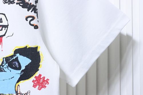 EM Sneakers WE11DONE Colorful Hand-Painted Graffiti Print T-Shirt White