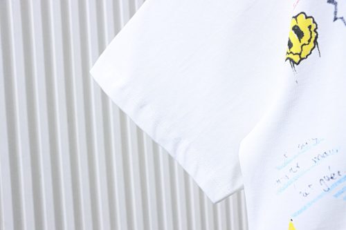 EM Sneakers WE11DONE Colorful Hand-Painted Graffiti Print T-Shirt White