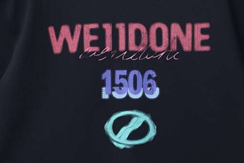EM Sneakers WE11DONE Colorful Spray-Paint Logo T-Shirt Black