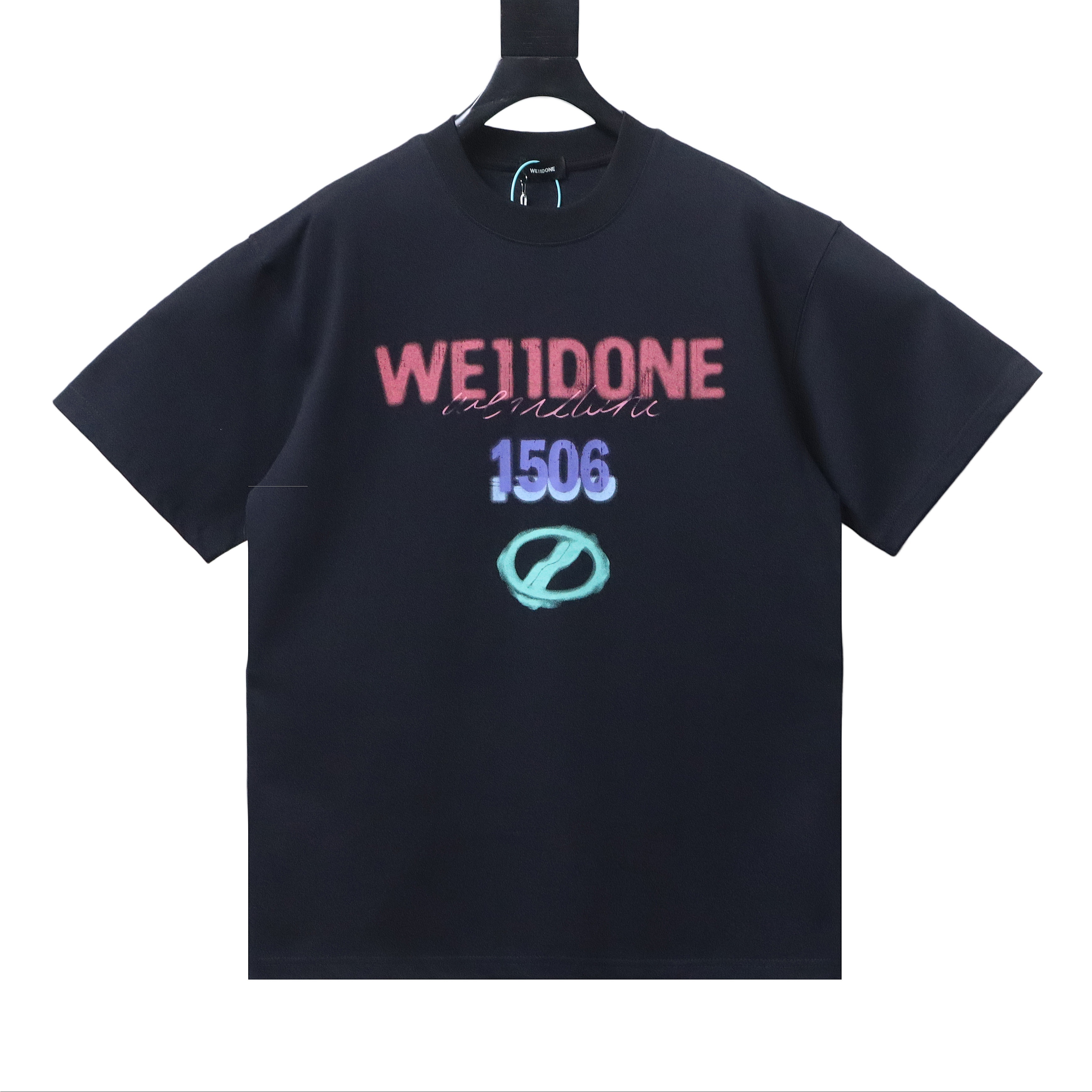 EM Sneakers WE11DONE Colorful Spray-Paint Logo T-Shirt Black