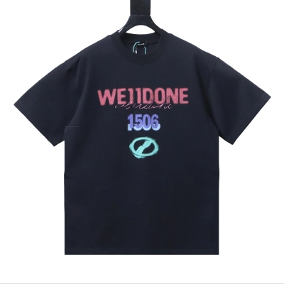 EM Sneakers WE11DONE Colorful Spray-Paint Logo T-Shirt Black 01