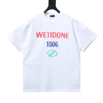 EM Sneakers WE11DONE Colorful Spray-Paint Logo T-Shirt White 01