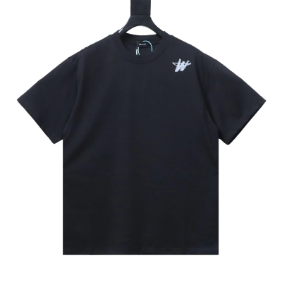 EM Sneakers WE11DONE Minimalist Letter-Print T-Shirt Black 01