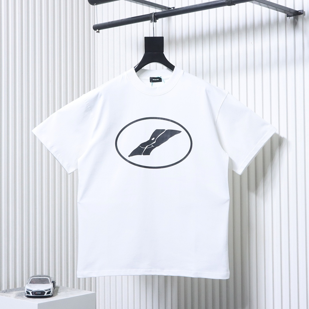EM Sneakers WE11DONE Color-Block Logo T-Shirt White