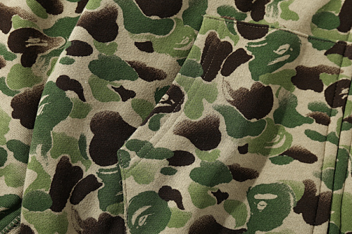 EM Sneakers BAPE 10th Anniversary Limited Edition Full-Zip Hoodie Chinese Ink-Style Green Camouflage