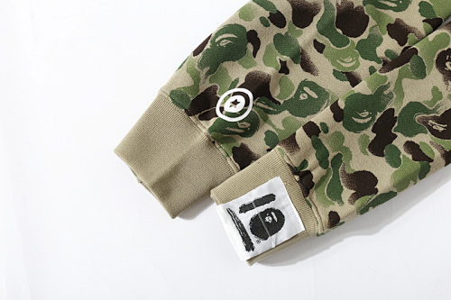 EM Sneakers BAPE 10th Anniversary Limited Edition Full-Zip Hoodie Chinese Ink-Style Green Camouflage