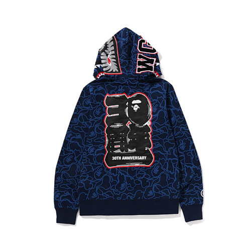 EM Sneakers BAPE 30th Anniversary Line Camo Shark Full Zip Hoodie Navy