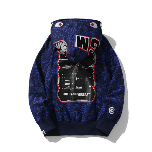 EM Sneakers BAPE 30th Anniversary Line Camo Shark Full Zip Hoodie Navy