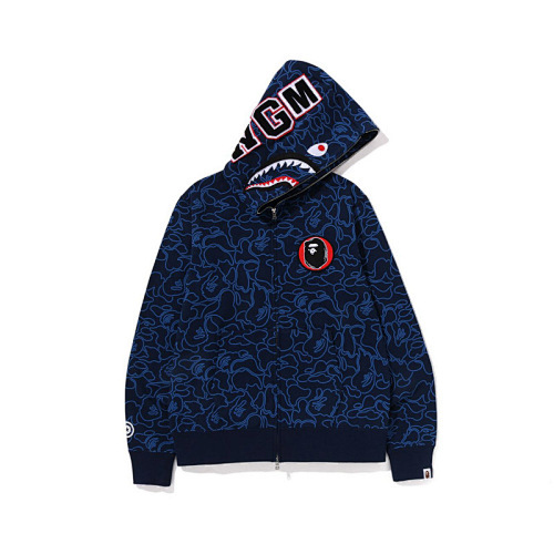 EM Sneakers BAPE 30th Anniversary Line Camo Shark Full Zip Hoodie Navy