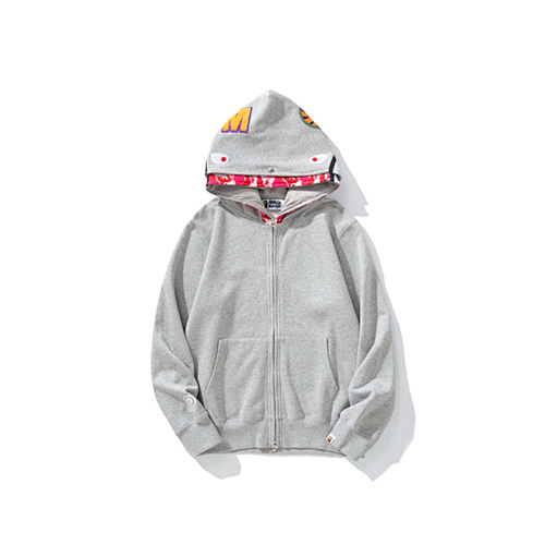 EM Sneakers BAPE ABC Camo Shark Wide Fit Full Zip Double Hoodie Gray