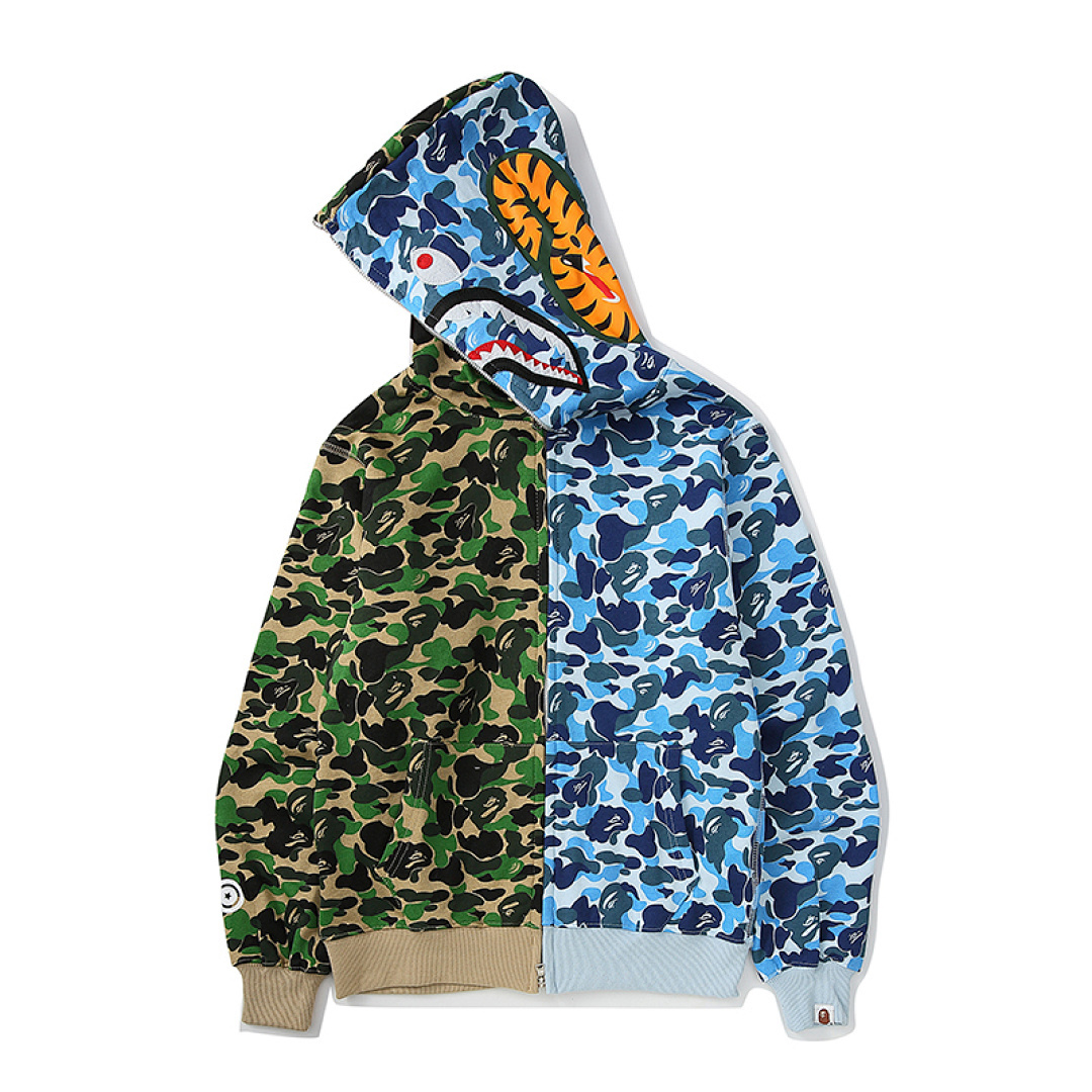 EM Sneakers BAPE ABC Separate Shark Full Zip Hoodie Blue/Green