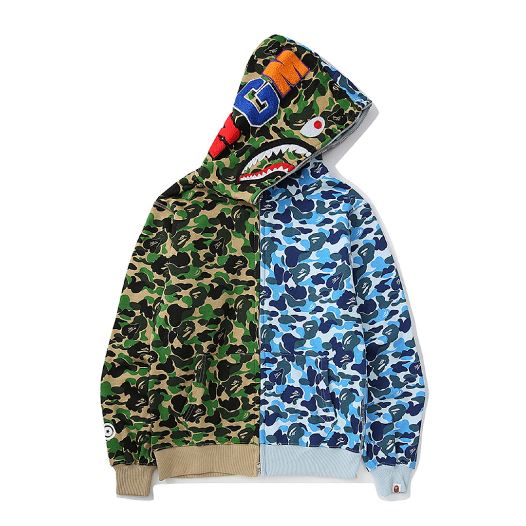EM Sneakers BAPE ABC Separate Shark Full Zip Hoodie Blue/Green