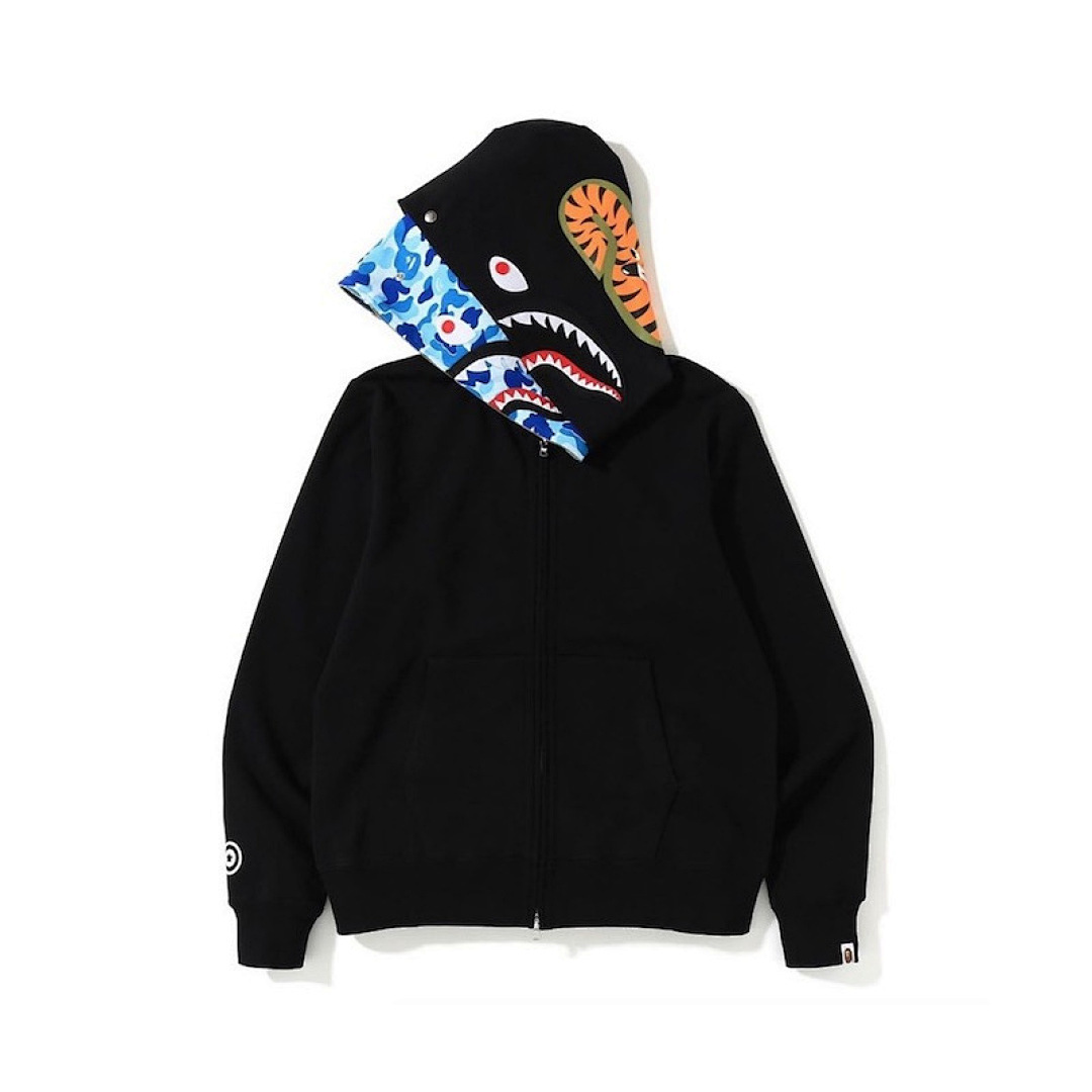 EM Sneakers BAPE ABC Shark Full Zip Double Hoodie Black/ Blue