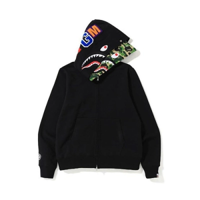 EM Sneakers BAPE ABC Shark Full Zip Double Hoodie Black/Green 01