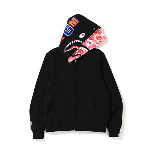 EM Sneakers BAPE ABC Shark Full Zip Double Hoodie Black/Pink