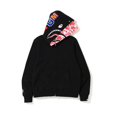 EM Sneakers BAPE ABC Shark Full Zip Double Hoodie Black/Pink 01