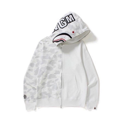 EM Sneakers BAPE City Camo Half Shark Luminescence Full Zip Hoodie Black /White 02