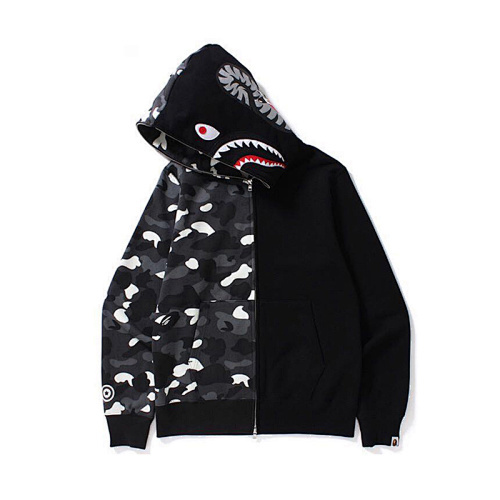 EM Sneakers BAPE City Camo Half Shark Luminescence Full Zip Hoodie Black /White