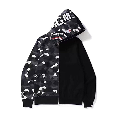 EM Sneakers BAPE City Camo Half Shark Luminescence Full Zip Hoodie Black /White