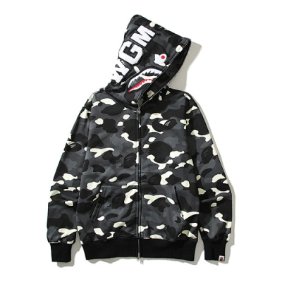 EM Sneakers BAPE City Camo Shark Full Zip Hoodie Black 01