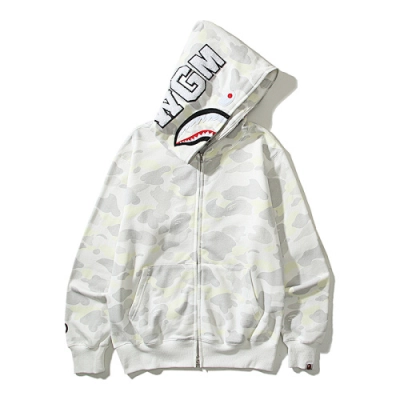 EM Sneakers BAPE City Camo Shark Full Zip Hoodie White 01
