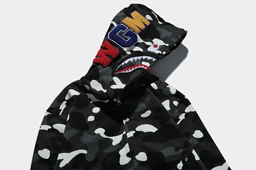 EM Sneakers BAPE City Camo Shark Wide Full Zip Hoodie Black