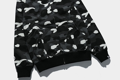 EM Sneakers BAPE City Camo Shark Wide Full Zip Hoodie Black