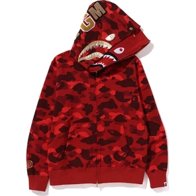 EM Sneakers BAPE Color Camo Double Shark Full Zip Hoodie (SS24) Red 01