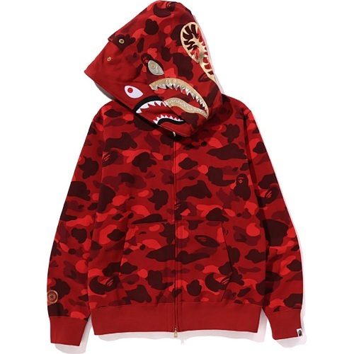 EM Sneakers BAPE Color Camo Double Shark Full Zip Hoodie (SS24) Red