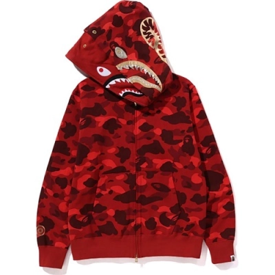 EM Sneakers BAPE Color Camo Double Shark Full Zip Hoodie (SS24) Red 02