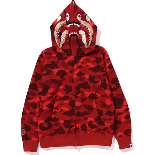 EM Sneakers BAPE Color Camo Double Shark Full Zip Hoodie (SS24) Red