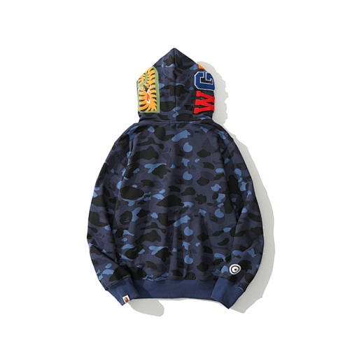 EM Sneakers BAPE Color Camo Shark Wide Full Zip Double Hoodie Navy