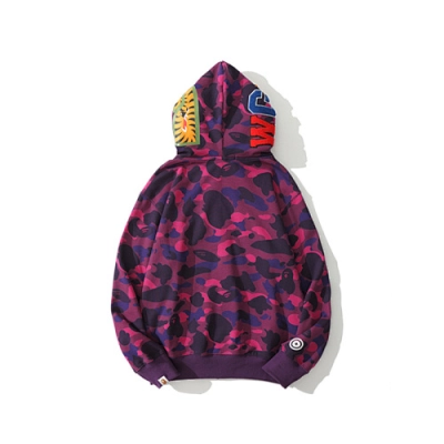 EM Sneakers BAPE Color Camo Shark Wide Full Zip Double Hoodie Purple 02