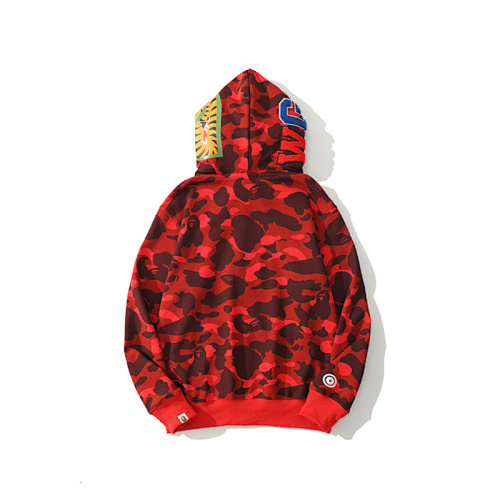 EM Sneakers BAPE Color Camo Shark Wide Full Zip Double Hoodie Red